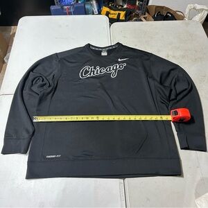 NWOT Nike Chicago White Sox On-Field Therma-Fit Crew Neck Sweater XXL Men Black